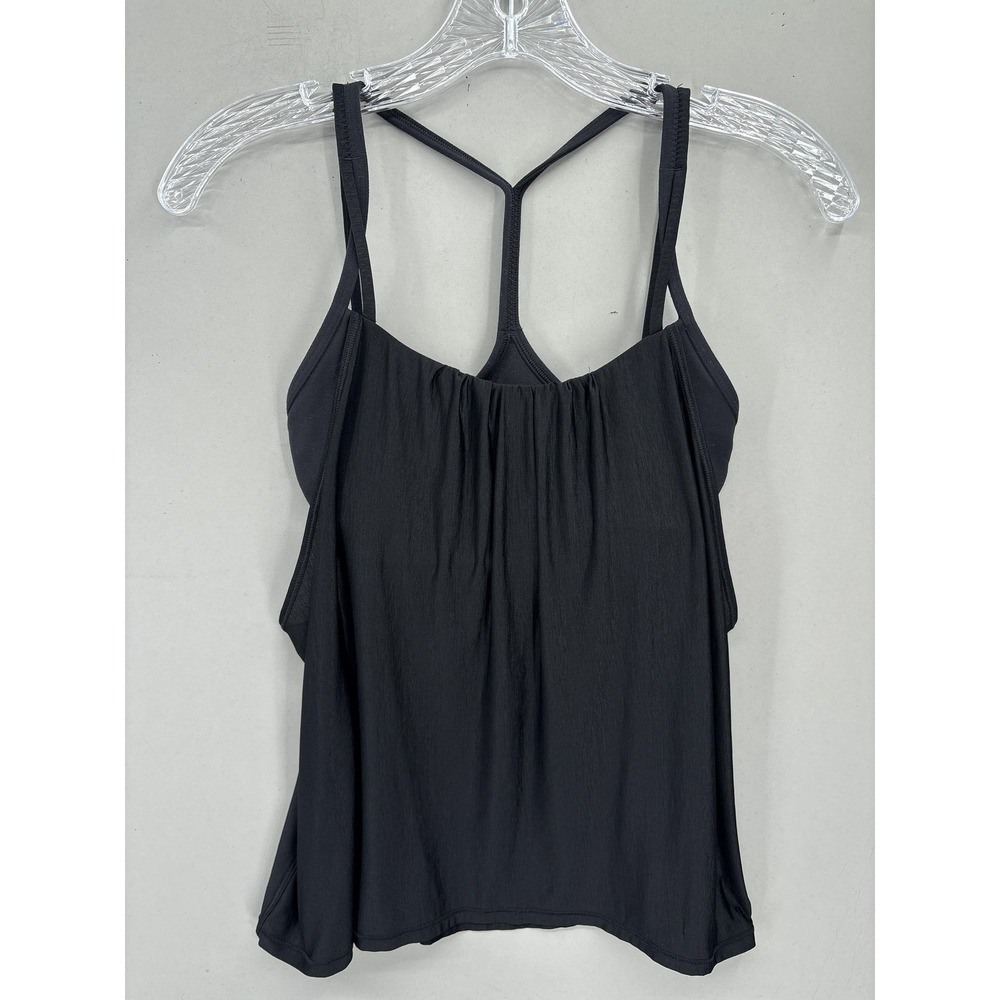 Lululemon Tank Top‎ Womens 2 Black No Limits Built In Bra Y Back Yoga Workout